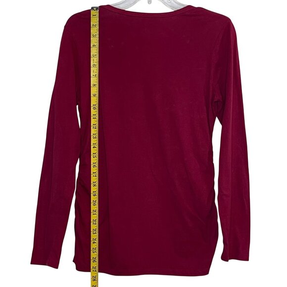 Two Hearts Maternity Long Sleeve Top Ruched Sides Floral Design Maternity Wear M - Picture 11 of 12